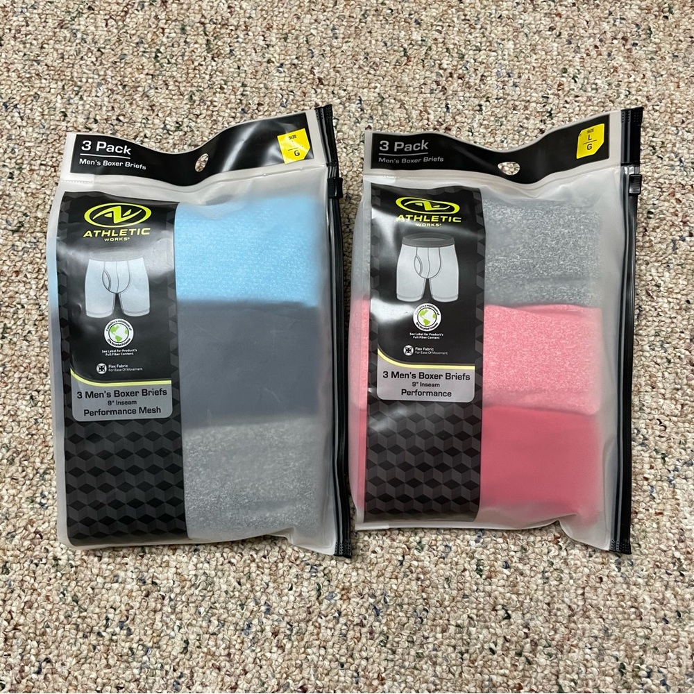 Athletic Works Men’s Boxer Brief Bundle Set of 2 (Large) - NEW